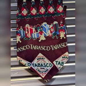 ♥️ Vintage Tabasco Silk Tie  Christmas Hot Sauce Lovers